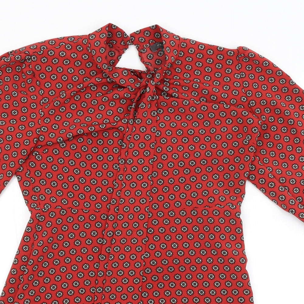 Primark Womens Red Floral  A-Line  Size 10