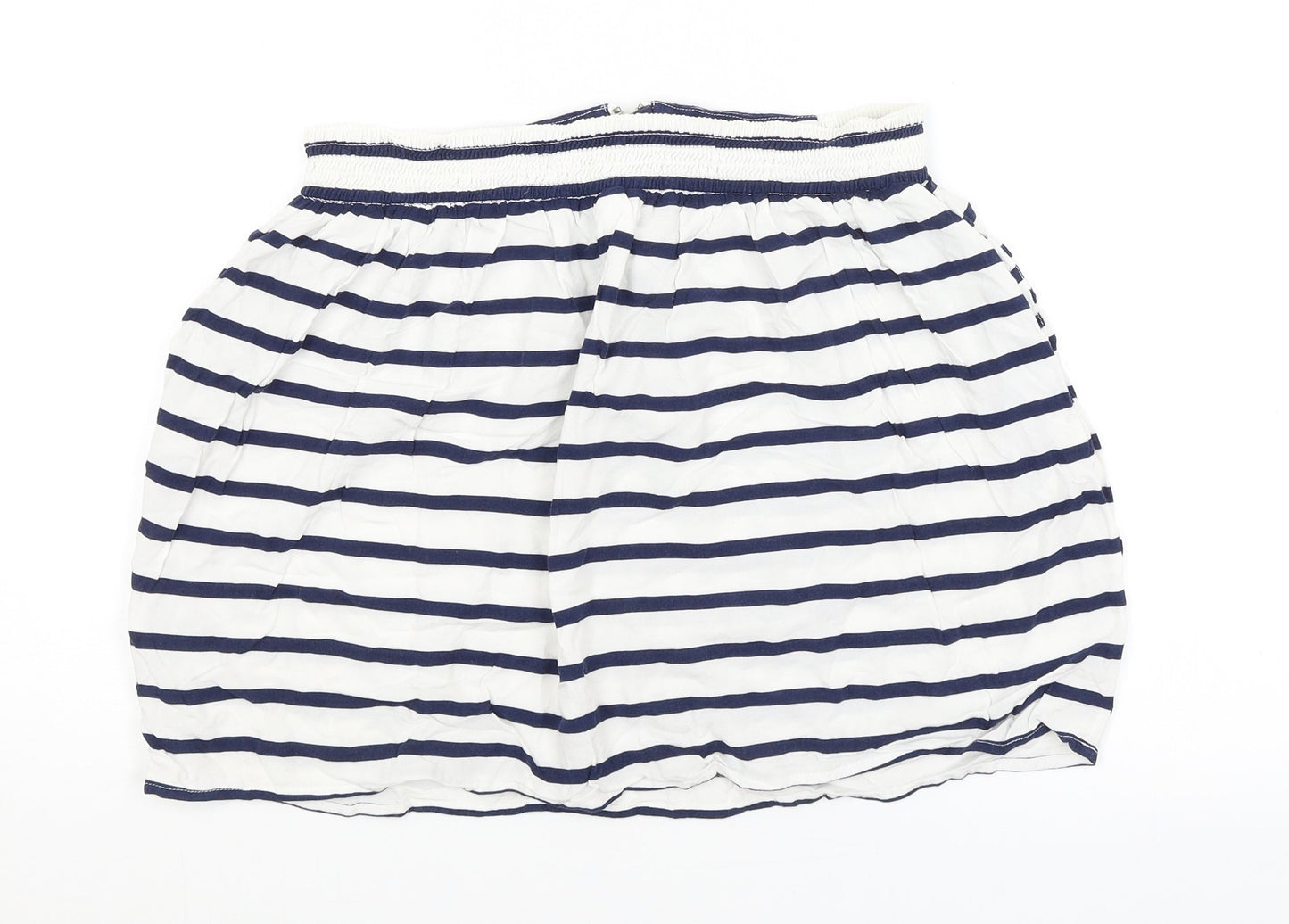 H&M Womens White Striped  A-Line Skirt Size 16