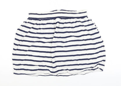 H&M Womens White Striped  A-Line Skirt Size 16