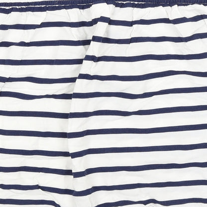 H&M Womens White Striped  A-Line Skirt Size 16