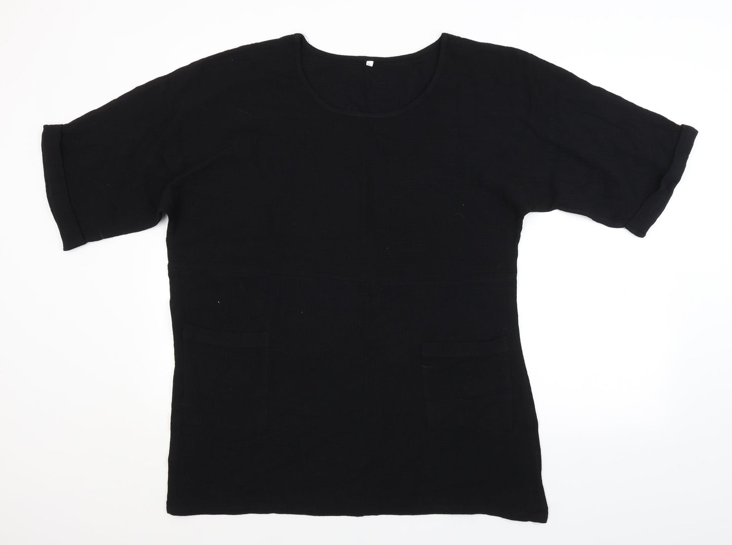 Womens UK Size XL Preworn Black Basic Blouse