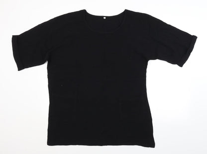 Womens UK Size XL Preworn Black Basic Blouse