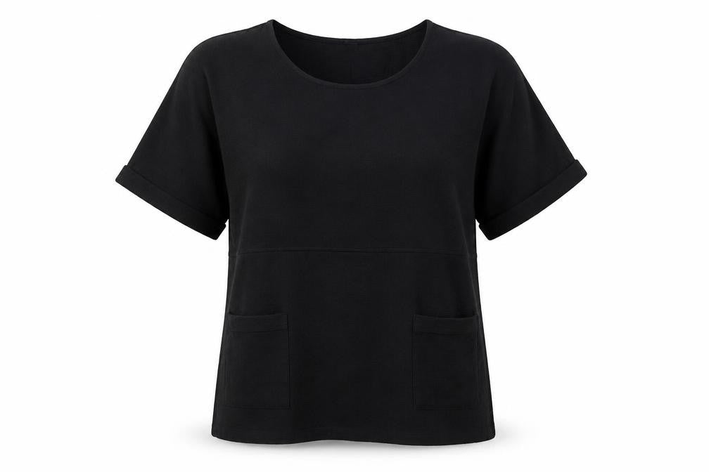 Womens UK Size XL Preworn Black Basic Blouse