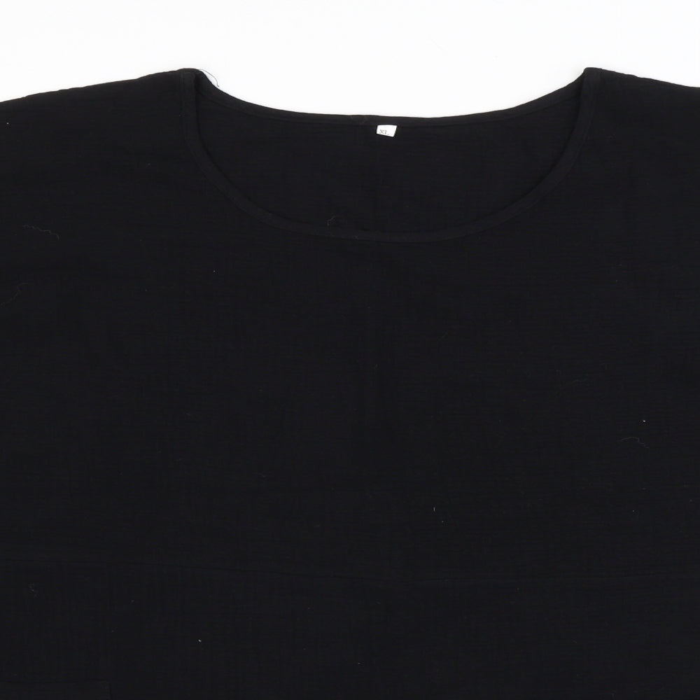 Womens UK Size XL Preworn Black Basic Blouse