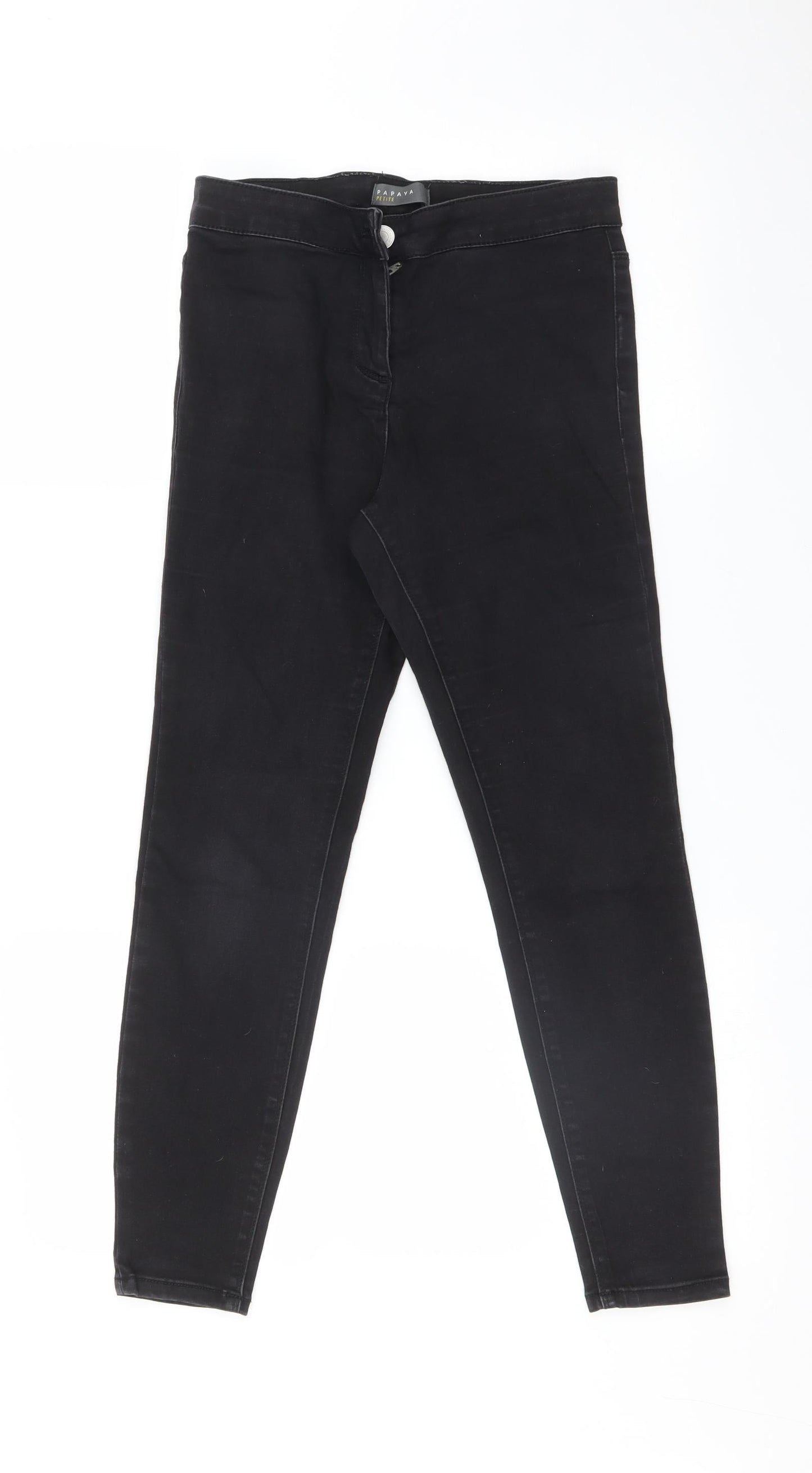 Womens UK Size 8 Papaya Regular Fit Jegging Black Jeans