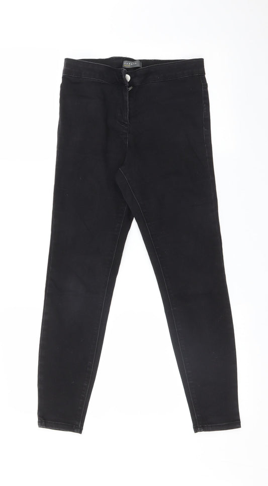 Womens UK Size 8 Papaya Regular Fit Jegging Black Jeans