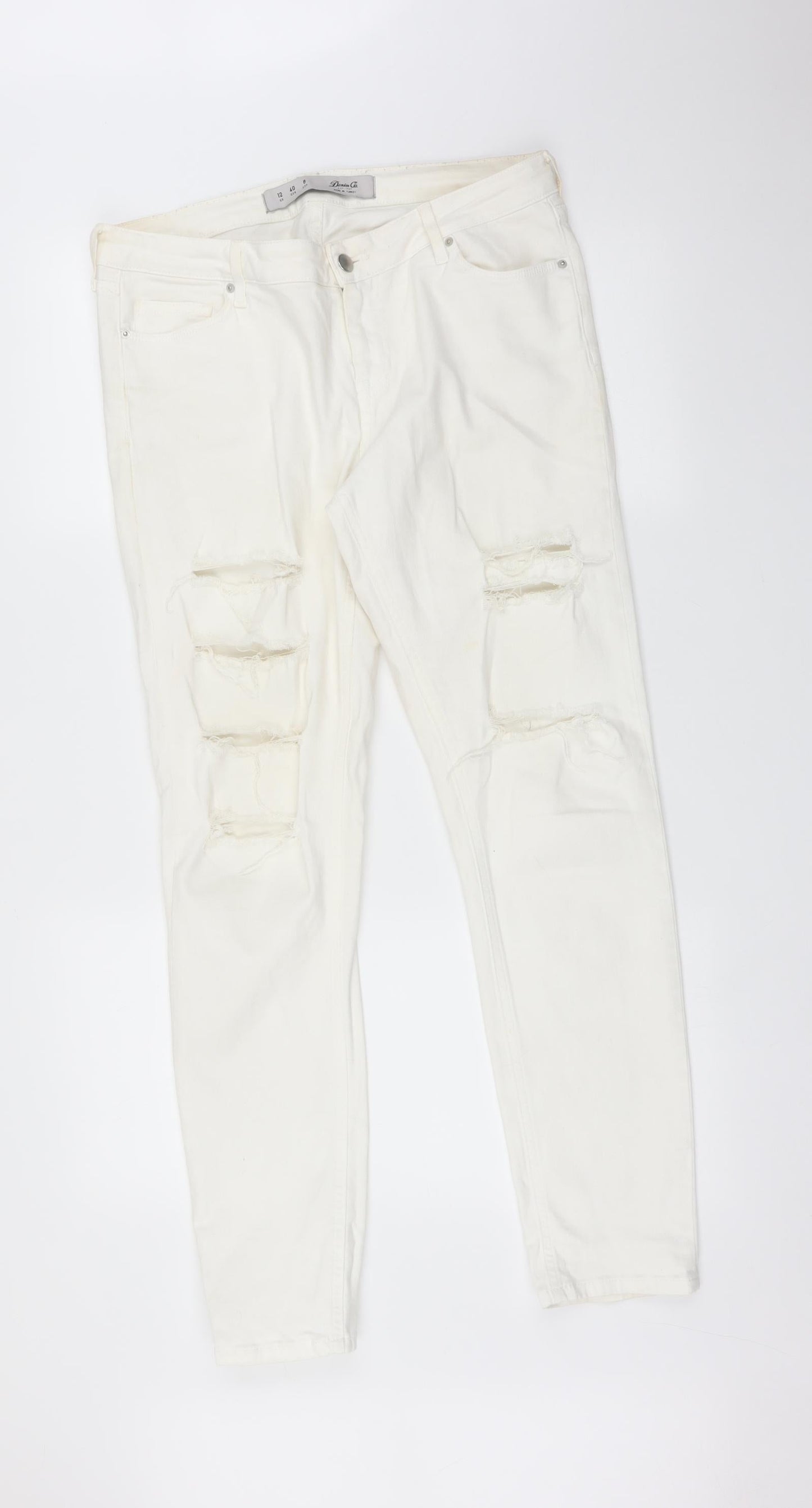 DENIM CO Womens White   Straight Jeans Size 12 L29 in