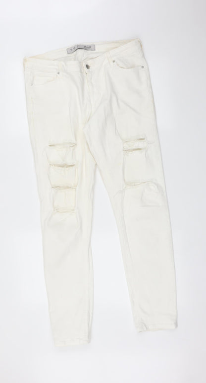 DENIM CO Womens White   Straight Jeans Size 12 L29 in