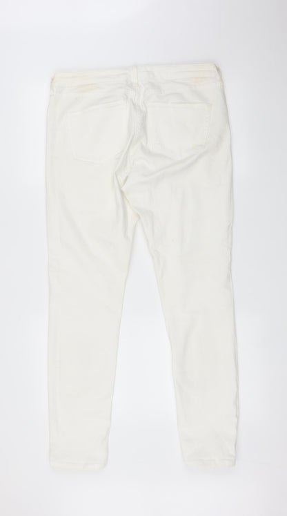 DENIM CO Womens White   Straight Jeans Size 12 L29 in