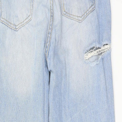 PRETTYLITTLETHING Womens Blue   Straight Jeans Size 8 L25 in