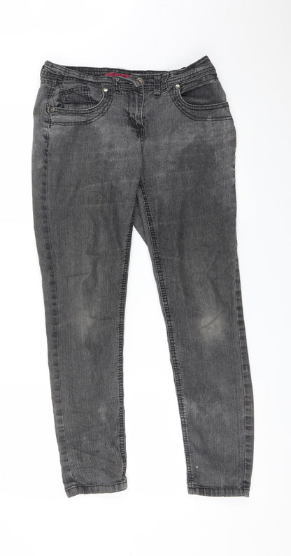Womens UK Size 10 Preworn Regular Fit Skinny Grey Jeans