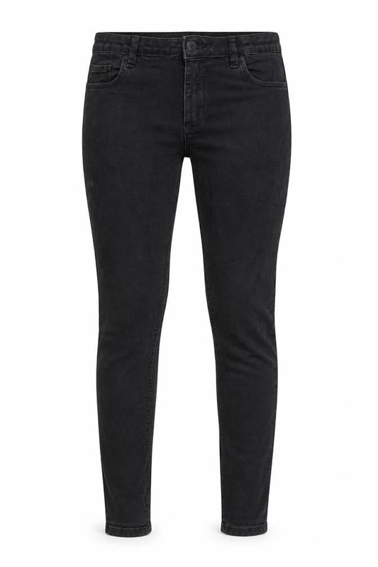 Front view of Clockhouse women’s black skinny jeans, size UK 12, 29-inch leg