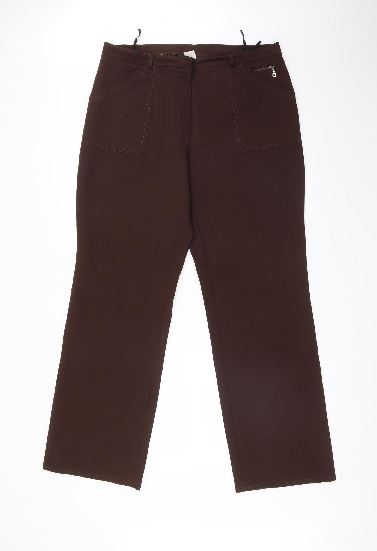 Womens UK Size 20 Preworn Regular Fit  Brown Trousers