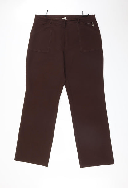 Womens UK Size 20 Preworn Regular Fit  Brown Trousers