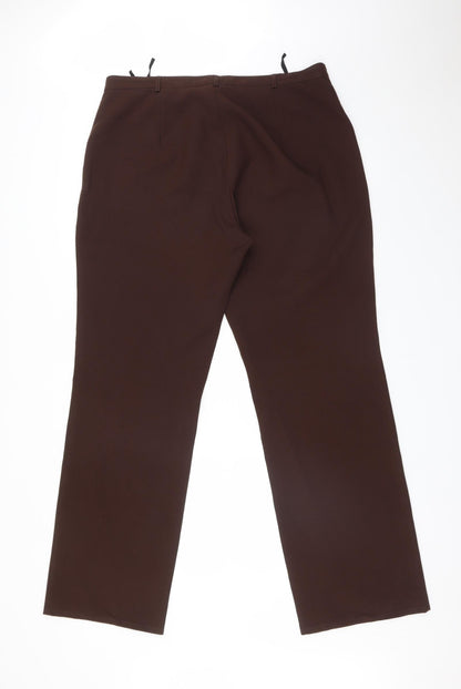 Womens UK Size 20 Preworn Regular Fit  Brown Trousers