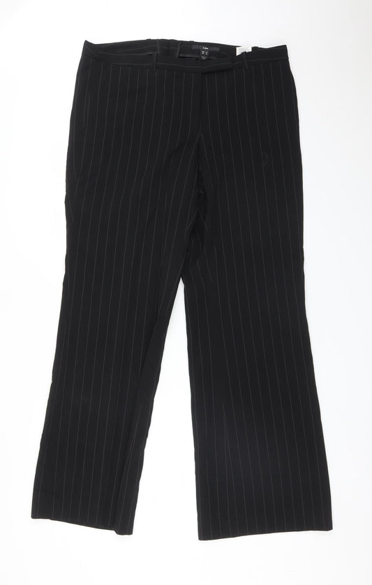 Womens UK Size 16 H&M Regular Fit Dress Pants Black Trousers