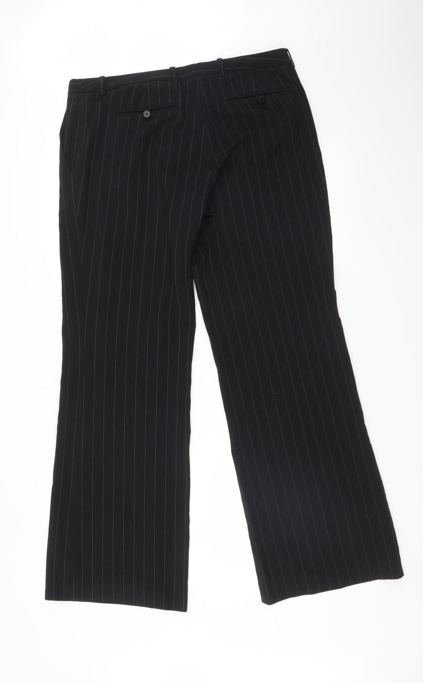 Womens UK Size 16 H&M Regular Fit Dress Pants Black Trousers