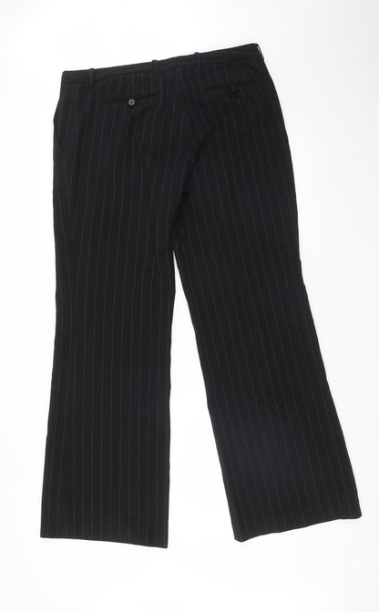 Womens UK Size 16 H&M Regular Fit Dress Pants Black Trousers