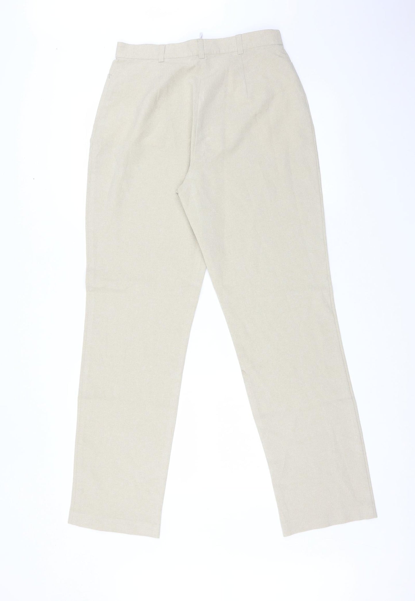 Womens UK Size 12 Preworn Regular Fit  Beige Trousers