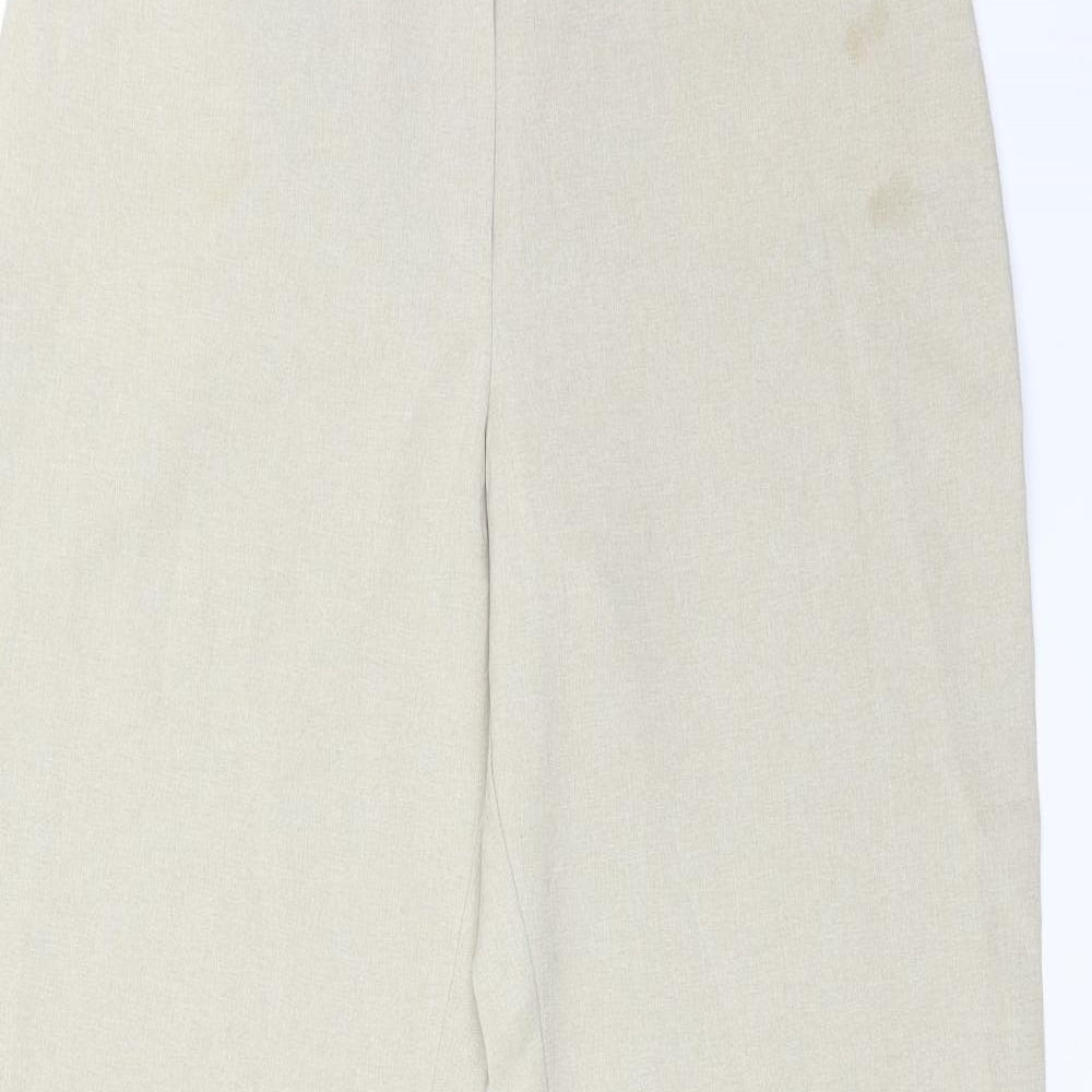 Womens UK Size 12 Preworn Regular Fit  Beige Trousers