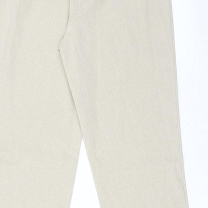 Womens UK Size 12 Preworn Regular Fit  Beige Trousers