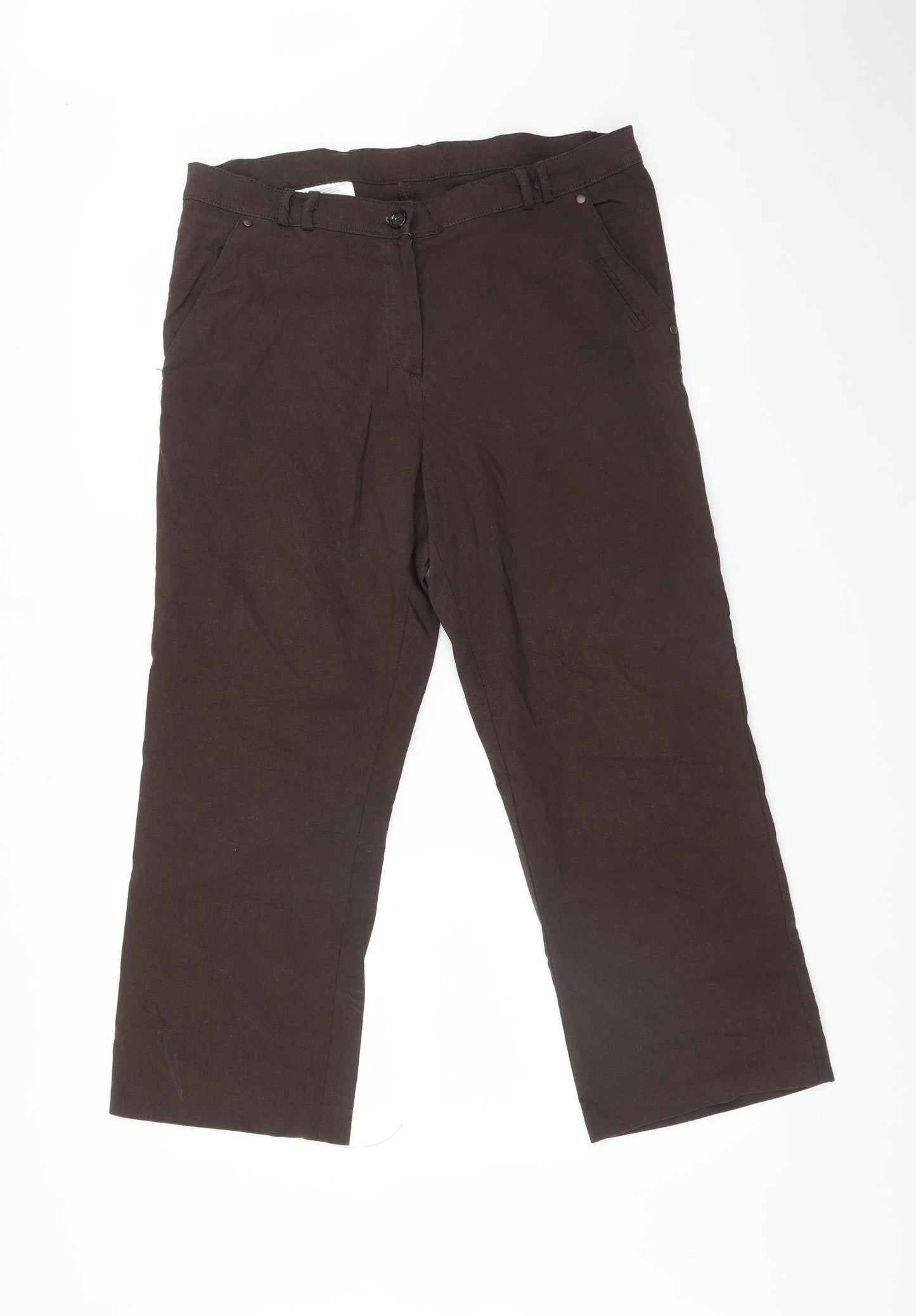 Womens UK Size 20 Preworn Regular Fit  Brown Trousers