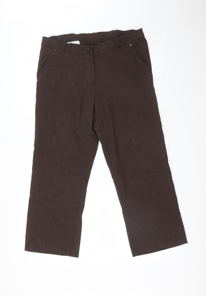 Womens UK Size 20 Preworn Regular Fit  Brown Trousers
