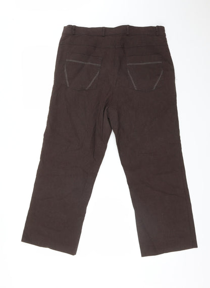 Womens UK Size 20 Preworn Regular Fit  Brown Trousers