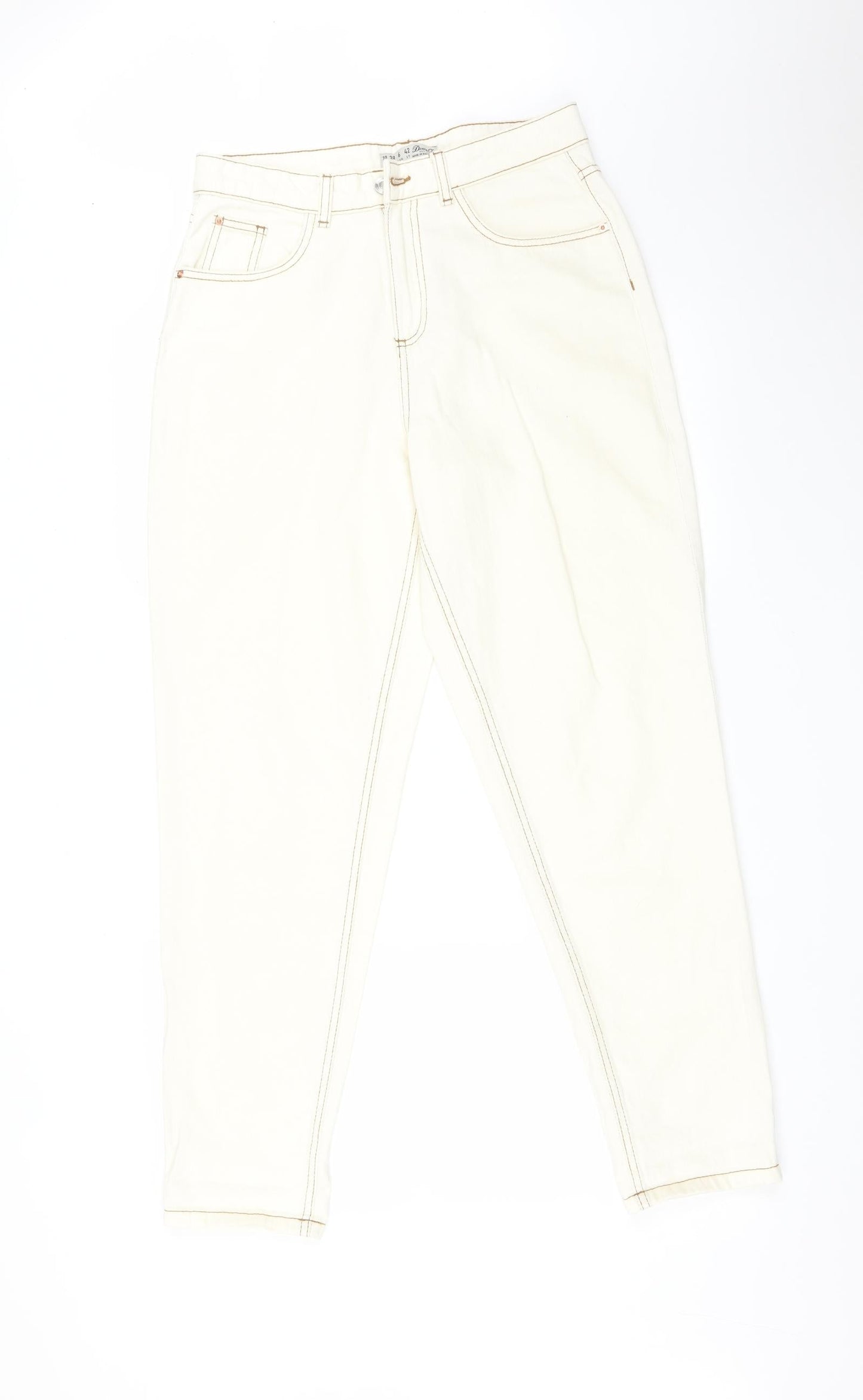 DENIM CO Womens White   Straight Jeans Size 10 L29 in