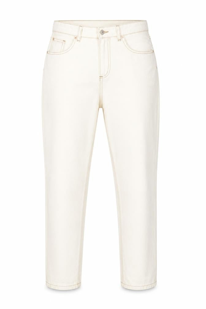 Front view of DENIM CO women’s white straight jeans, size UK 10, 29-inch leg