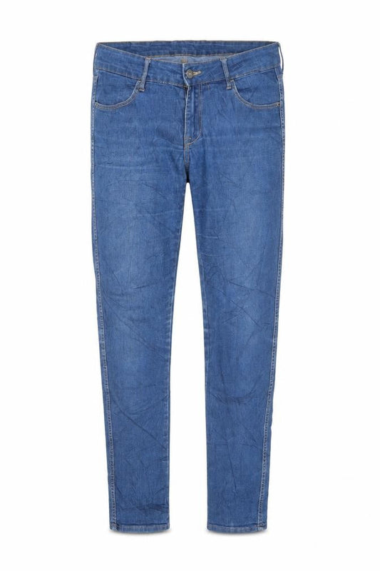Front view of &DENIM women’s blue skinny jeans, size UK 28, 32-inch leg