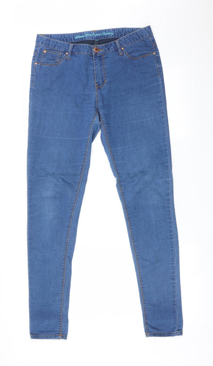 Womens UK Size 32 Preworn Regular Fit Skinny Blue Jeans