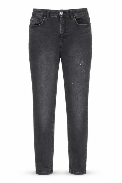 Front view of DENIM CO women’s black skinny jeans, size UK 10, 27-inch leg