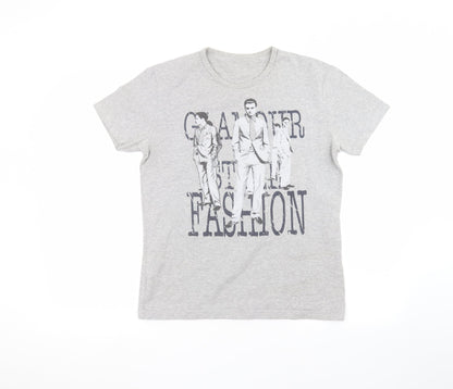 Womens UK Size L Preworn Grey Basic T-Shirt