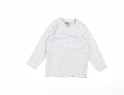 Additional front view of Matalan boys’ grey basic t-shirt, size 7, years