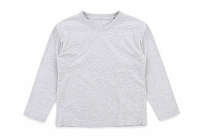 Front view of Matalan boys’ grey basic t-shirt, size 7, years
