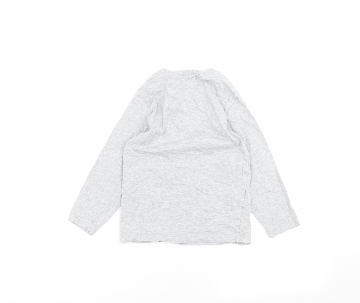 Back view of Matalan boys’ grey basic t-shirt, size 7, years