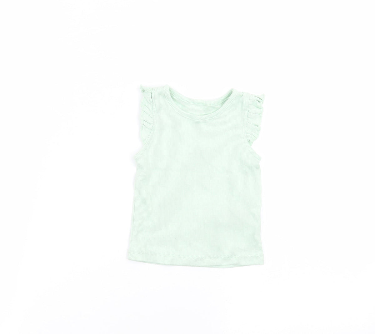 Additional front view of Primark Baby Green Basic T-Shirt, size 6-9, Months