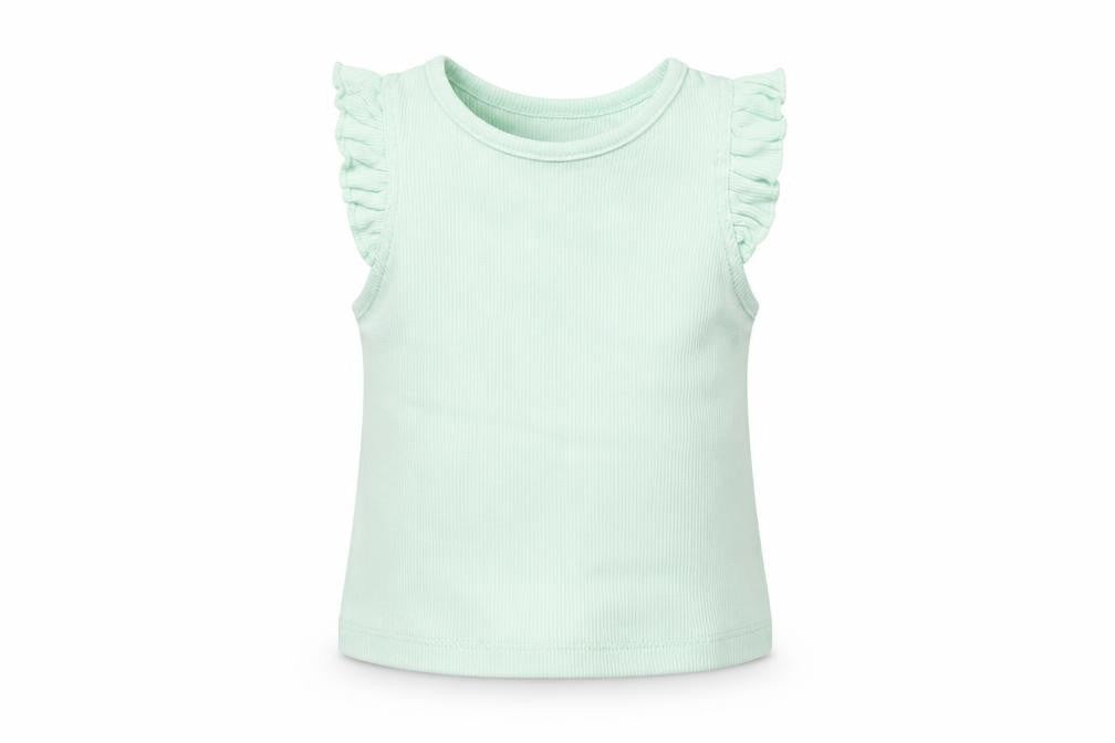 Front view of Primark Baby Green Basic T-Shirt, size 6-9, Months