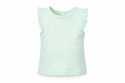 Front view of Primark Baby Green Basic T-Shirt, size 6-9, Months