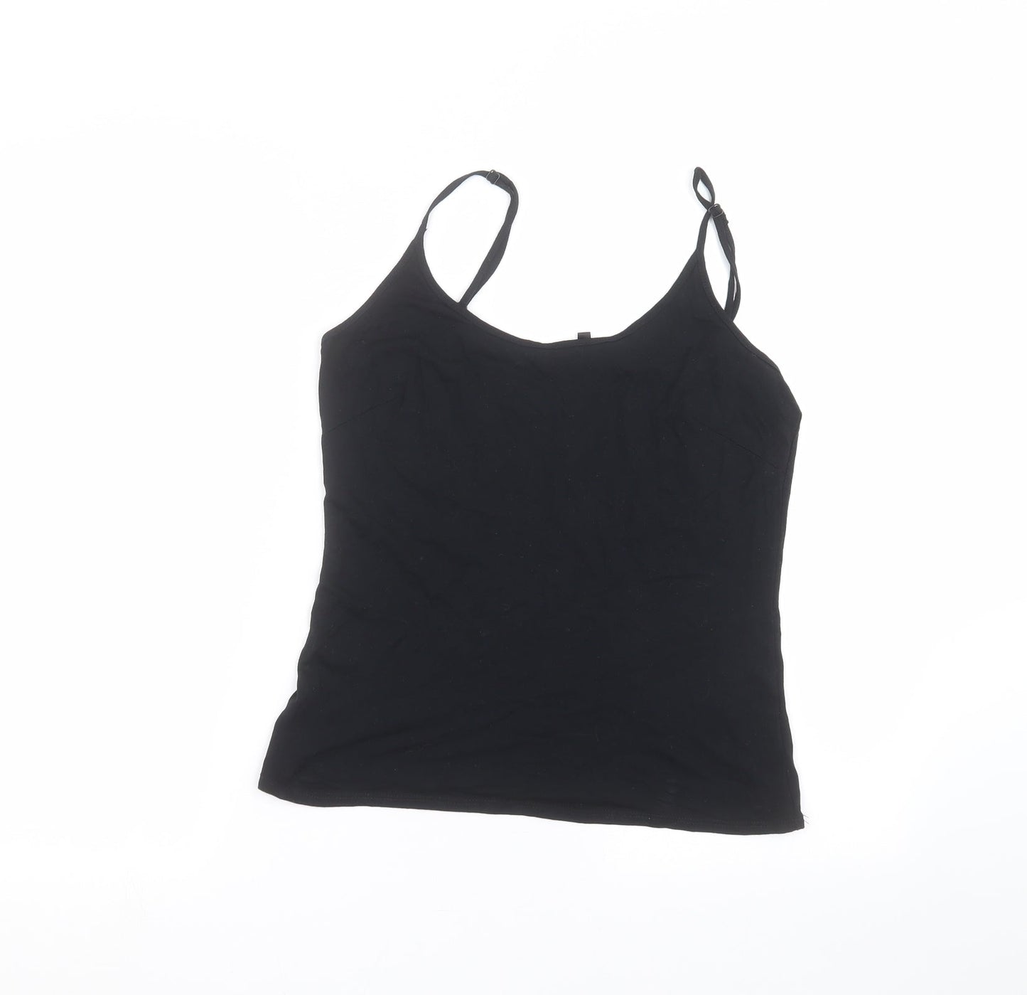 Womens UK Size 14 Preworn Black Basic T-Shirt
