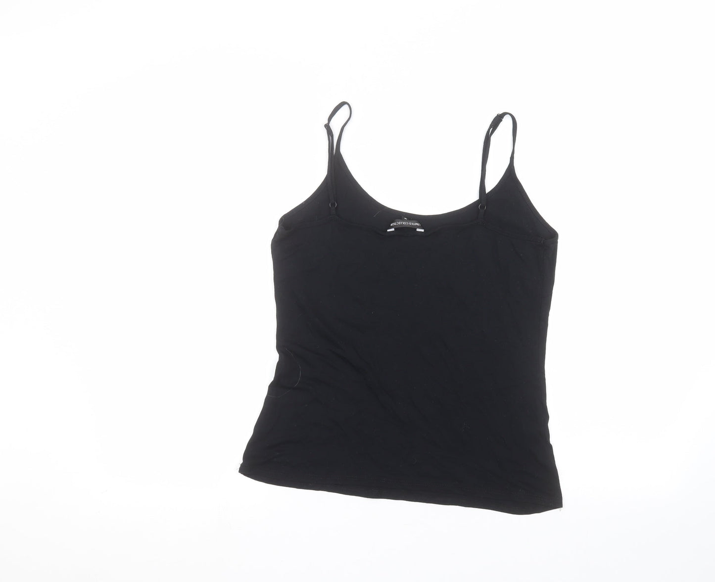 Womens UK Size 14 Preworn Black Basic T-Shirt