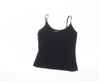 Womens UK Size 14 Preworn Black Basic T-Shirt