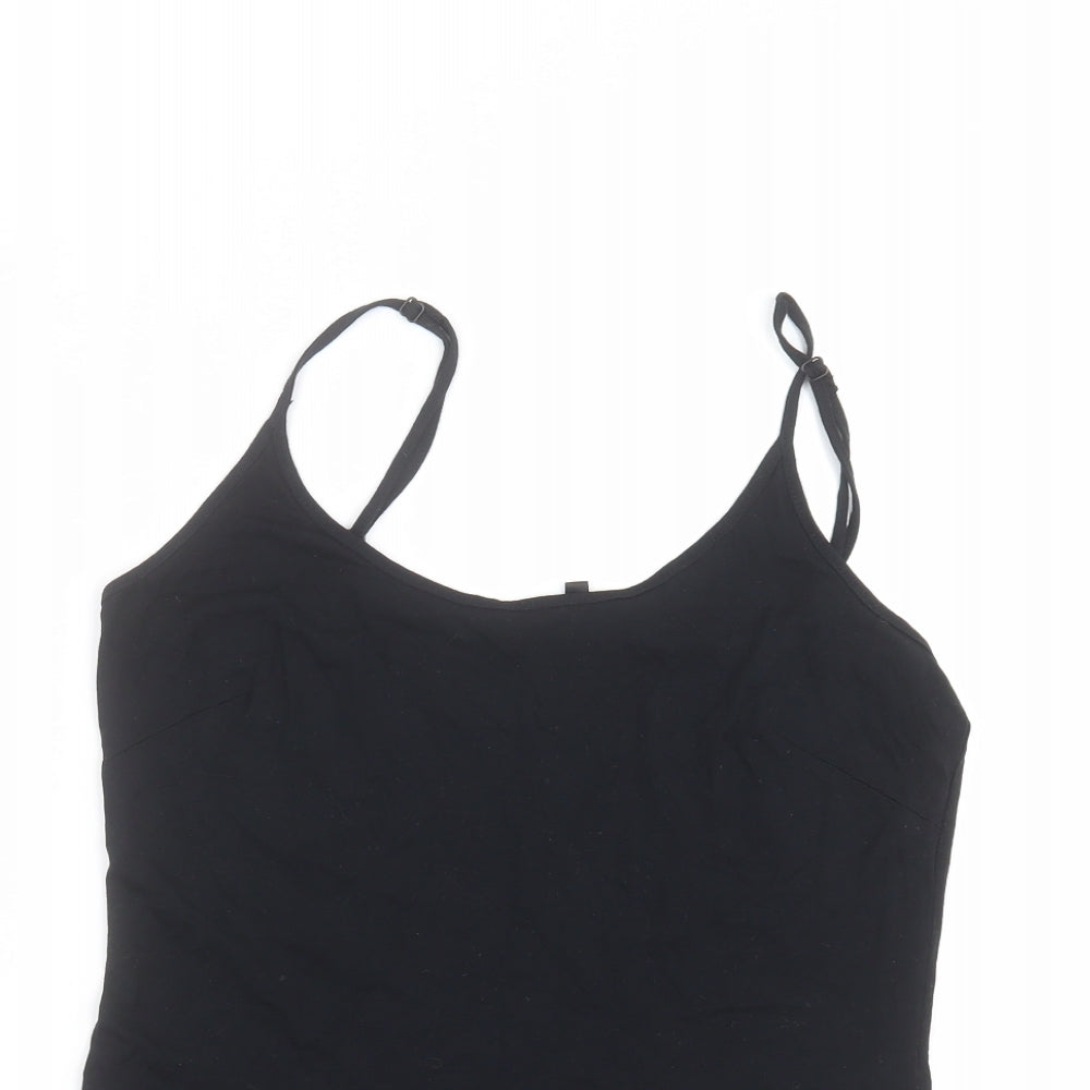 Womens UK Size 14 Preworn Black Basic T-Shirt