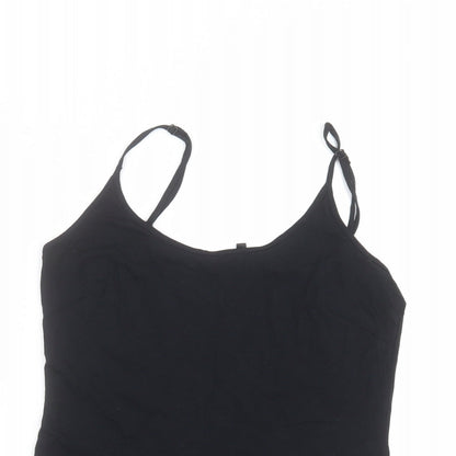 Womens UK Size 14 Preworn Black Basic T-Shirt