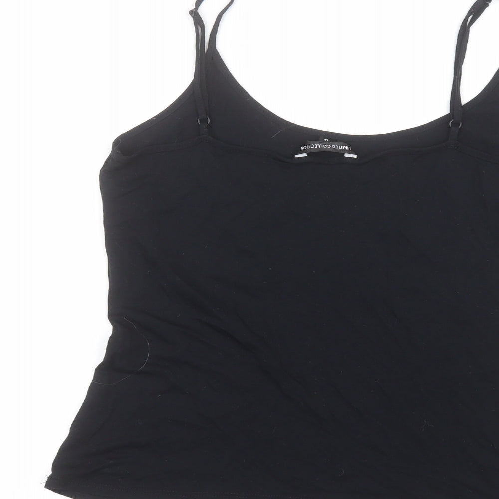 Womens UK Size 14 Preworn Black Basic T-Shirt