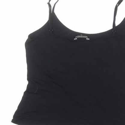 Womens UK Size 14 Preworn Black Basic T-Shirt