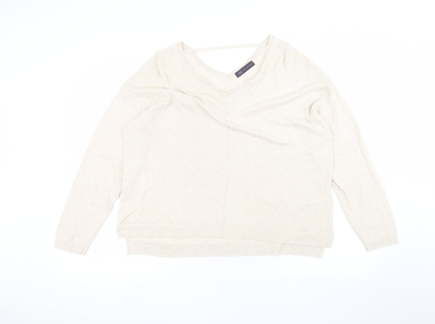 Womens UK Size 18 Marks and Spencer Beige Pullover Jumper