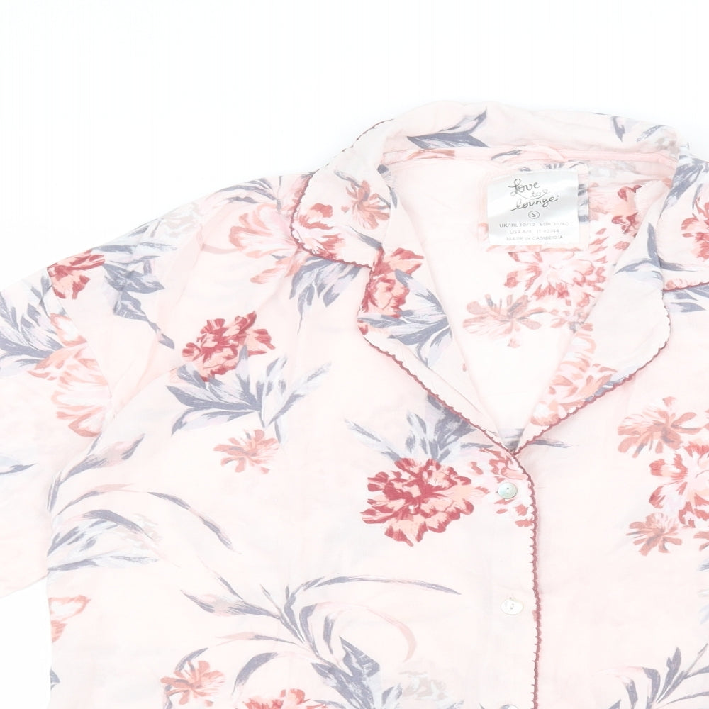 Primark Womens Pink Floral  Basic Button-Up Size S
