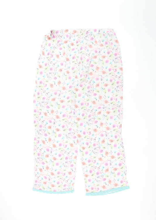 TU Womens White Floral  Trousers  Size 14 L25 in